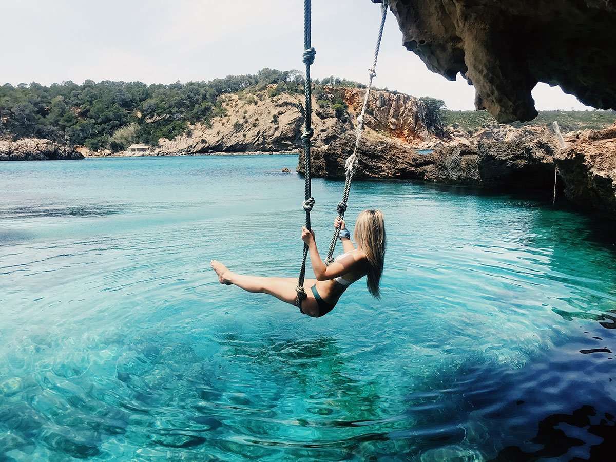 Relaxing over clear waters in Ibiza