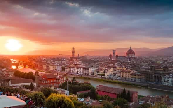 Sunset view of Florence