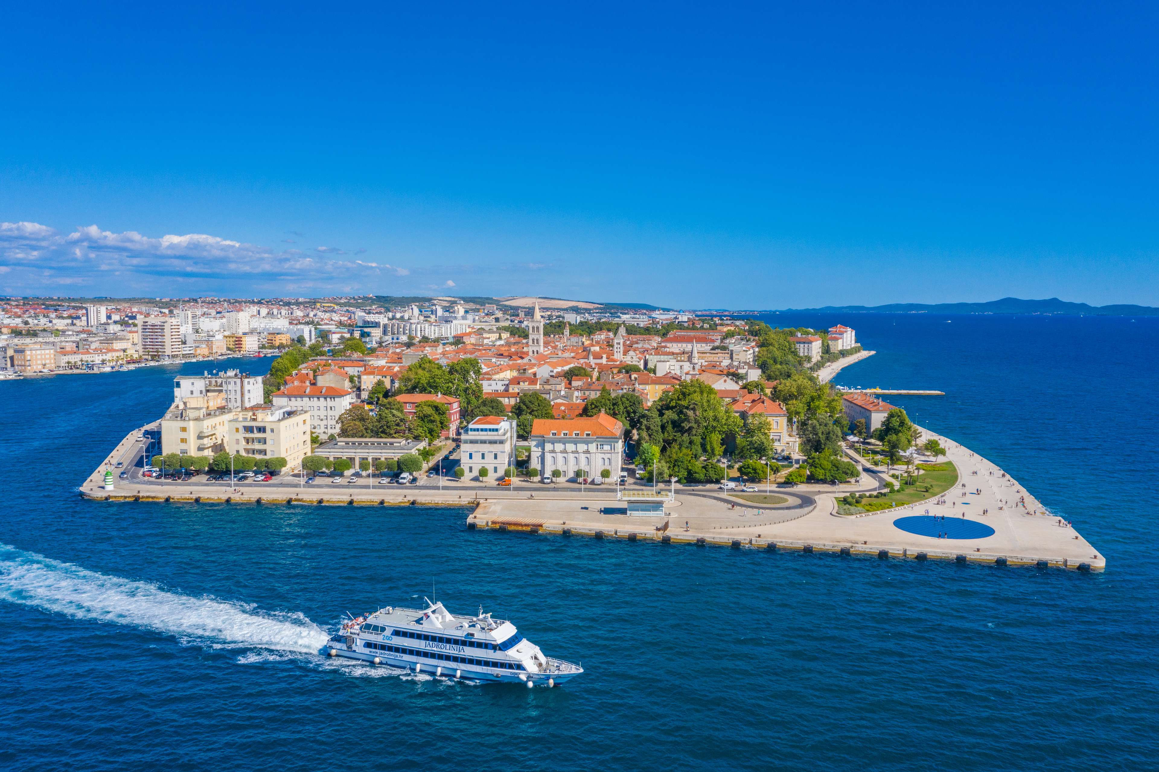 Aerial view of Croatian town Zadar